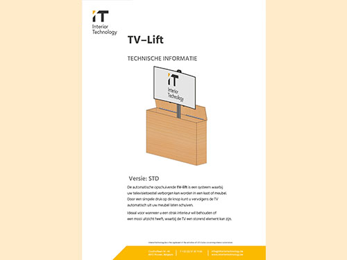 TV lift technical specifications STD NL