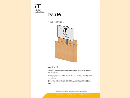 TV lift technical specifications XL FR